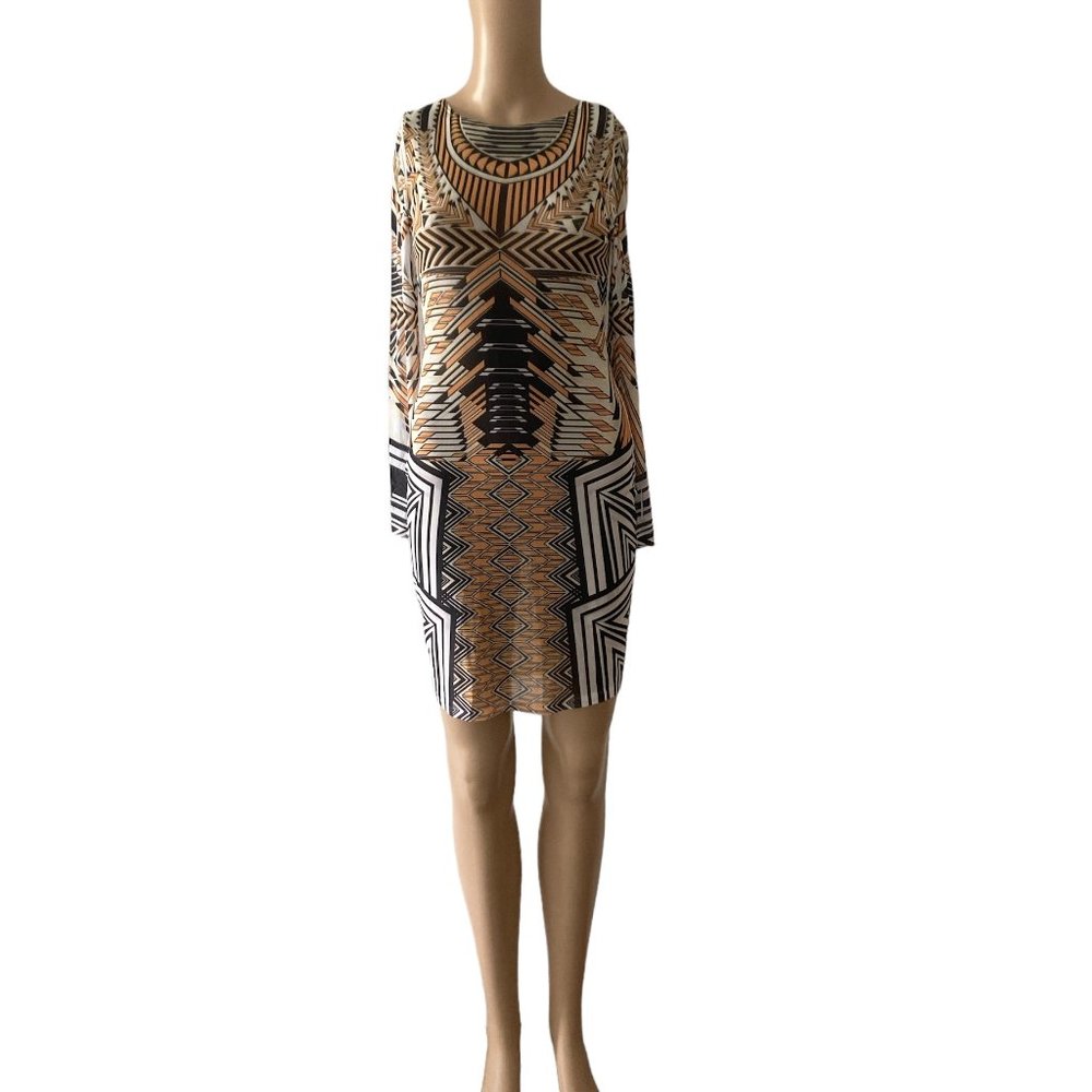 Aria Clothing Size S Bodycon Aztec Print Sheer Dress